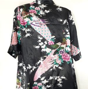 Peacock silk robe